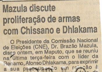 Mazula discute proliferação de armas com Chissano e Dhlakama – 08 de Dezembro de 1994