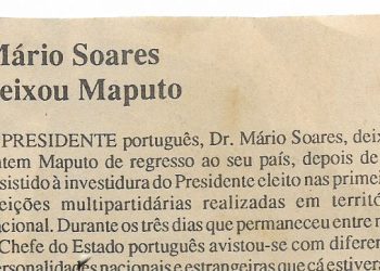 Mário Soares deixou Maputo – 12 de Dezembro de 1994