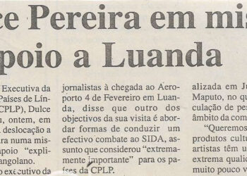 Dulce Pereira em missão da apoio a Luanda – 10 de Fevereiro de 2001
