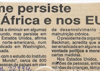 Fome persiste em África e nos EUA – 17 de Outubro de 1994