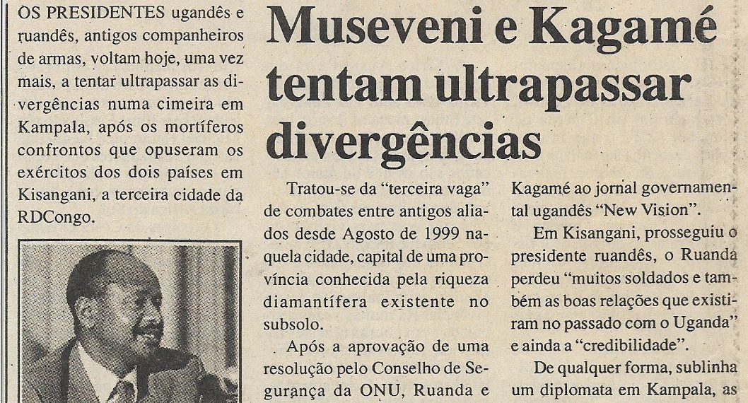 Museveni e Kagamé tentam ultrapassar divergências – 01 de Julho de 2000