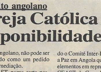 Conflito angolano: Igreja Católica reafirma disponibilidade para mediar – 19 de Abril de 2000