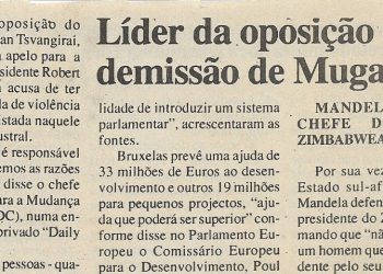 Líder da oposição pede demissão de Mugabe – 06 de Julho de 2000