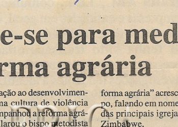 Zimbabwe: Igreja propõe-se para mediar crise da reforma agrária – 26 de Janeiro de 2001
