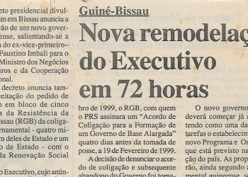 Guiné-Bissau: Nova remodelação do Executivo em 72 horas – 26 de Janeiro de 2001