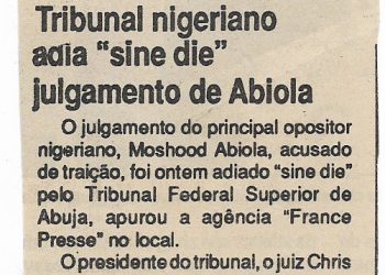 Tribunal nigeriano adia ˝sine die˝ – 10 de Outubro de 1994