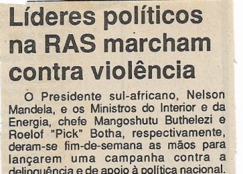 Líderes políticos na RAS marcham contra violência – 17 de Outubro de 1994