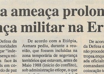 Etiópia ameaça prolongar presença militar na Eritreia – 05 de Janeiro de 2001