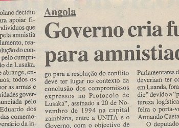 Angola: Governo cria fundo para amnistiados – 13 de Janeiro de 2001