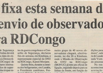 CS fixa data do envio de observadores para RDCongo – 19 de Fevereiro de 2001
