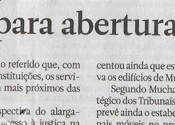 Tribunal Supremo (TS) Cria condições para abertura de mais tribunais – 04 de Março de 2023