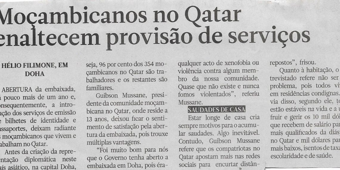 Moçambicanos no Qatar enaltecem provisão de serviços – 06 de Março de 2023