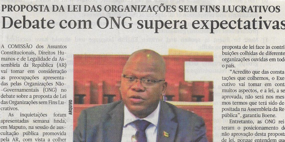 Proposta da Lei das Organizações sem fins lucrativos: Debate com ONG supera expectativas – 20 de Fevereiro de 2023