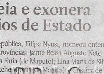 PR nomeia e exonera secretários de Estado – 20 de Janeiro de 2023