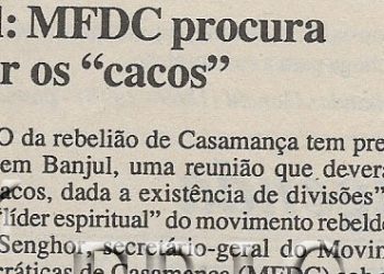 Senegal: MFDC procura apanhar os ˝cacos˝ – 01 de Janeiro de 2001