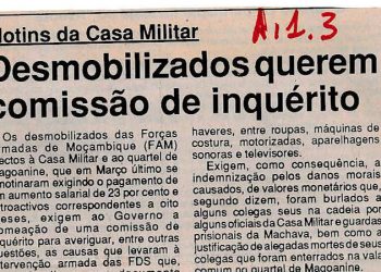 Motins da Casa Militar: Desmobilizados querem comissão de inquérito – 28 de Julho de 1993