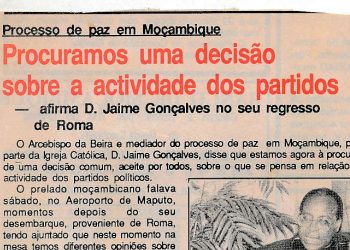 Processo de paz em Moçambique: Procuramos uma decisão sobre a actividade dos partidos – 05 de Agosto de 1991