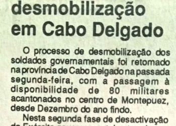 Governo reinicia desmobilização em Cabo Delgado – 24 de Julho de 1994