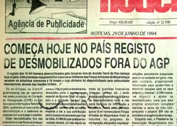 Começa no país registo de desmobilizados fora do Acordo Geral de Paz (AGP) – 29 de Junho de 1994