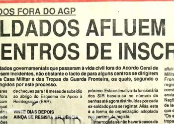 Desmobilizados fora do Acordo Geral de Paz (AGP): Ex-soldados afluem aos centros de inscrição – 19 de Julho de 1994