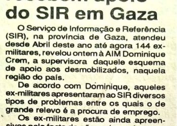 Desmobilizados recebem apoio do Serviço de Informação e Referência (SIR) em Gaza – 23 de Julho de 1994