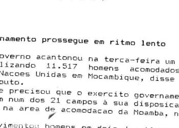Moçambique: Acantonamento prossegue em ritmo lento – 30 de de Dezembro de 1993