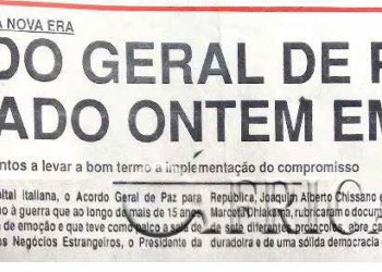 Moçambique entra numa nova era: Acordo Geral de Paz assinado ontem em Roma – 05 de Outubro de 1994