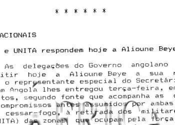 Angola: Governo e UNITA respondem hoje a Alioune Beye – 17 de Novembro de 1993