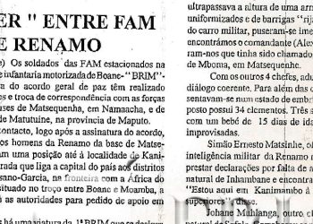 “Bater” entre FAM e RENAMO – 06 de Novembro de 1992
