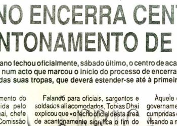 Governo encerra Centro de Acantonamento de Boane – 20 de Junho de 1994