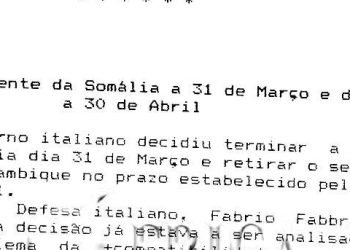 Itália retira contigente da Somália a 31 de Março e de Moçambiuqe a 30 de Abril – 30 de Dezembro de 1993