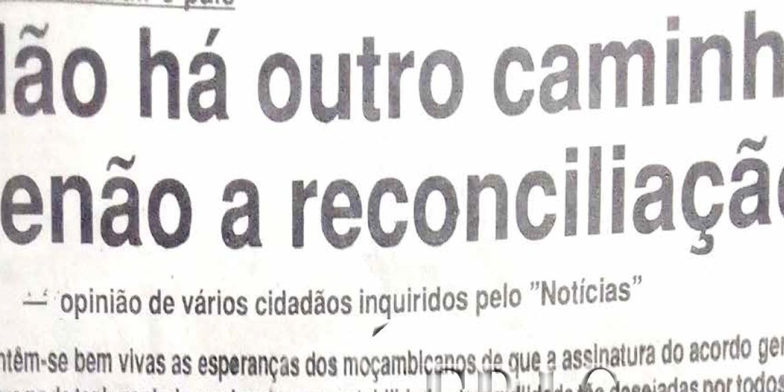 Não há outro caminho senão a reconciliação – 01 de Outubro de 1992