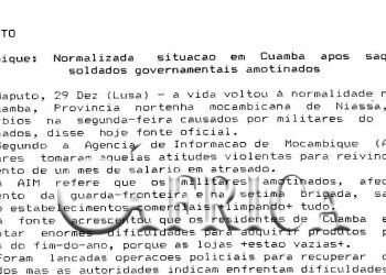Normalizada situação em Cuamba após saque de soldados governamentais amotinados – 30 de Dezembro de 1993