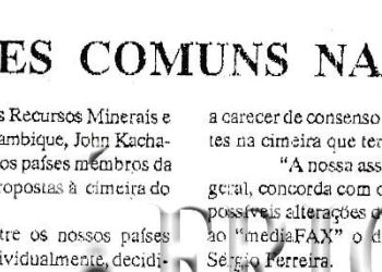 Posições comuns na SADCC – 15 de Junho de 1992
