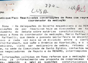 Moçambique/Paz: Reactivadas conversações de Roma com regresso do coordenador da mediação – 16 de Junho de 1992