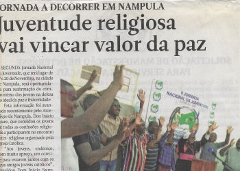 Jornada a decorrer em Nampula: Juventude religiosa vai vivenciar vai vincar valor da paz – 11 de Outubro de 2022