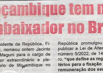 Moçambique tem novo embaixador no Brasil – 11 de Outubro de 2022