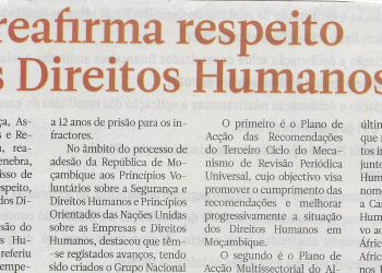 País reafirma respeito pelos Direitos Humanos – 02 de Março de 2023