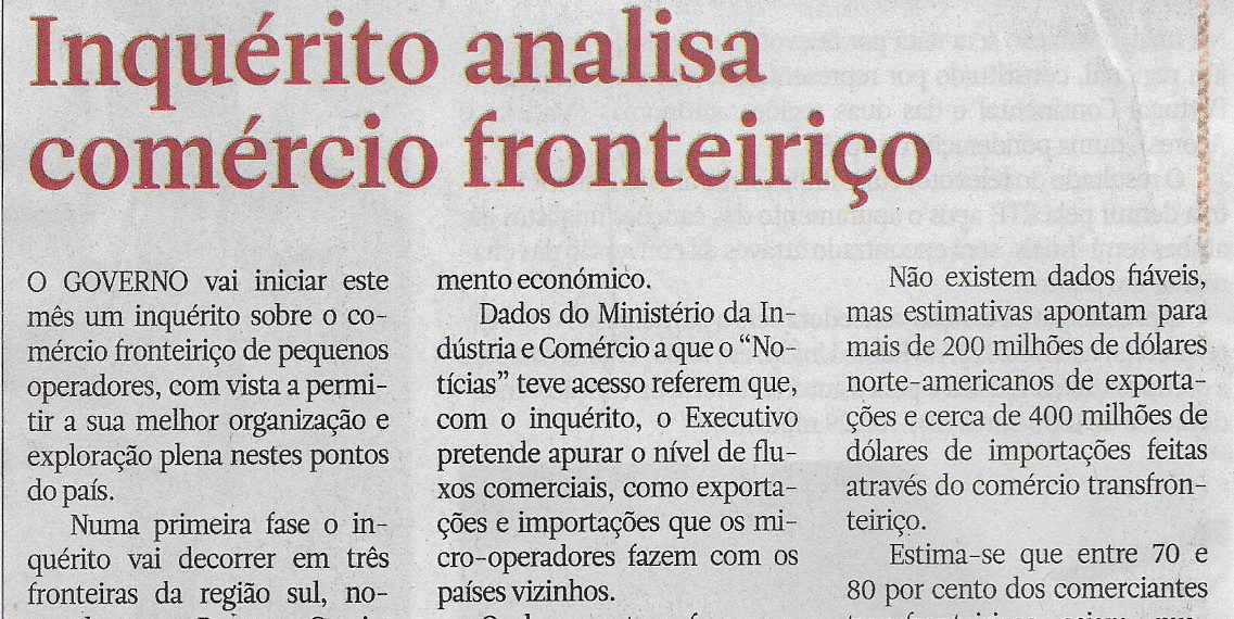 Inquérito analisa comércio fronteiriço – 22 de Fevereiro de 2023