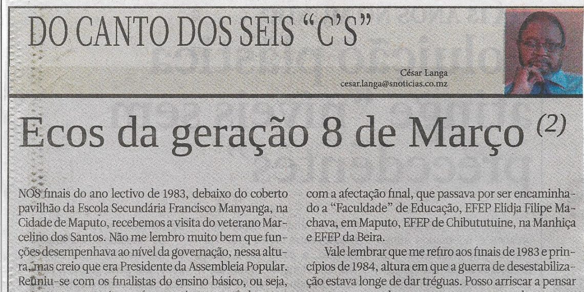Do canto dos Seis “CS”: Ecos da geração 8 de Março (2) – 14 de Março de 2023