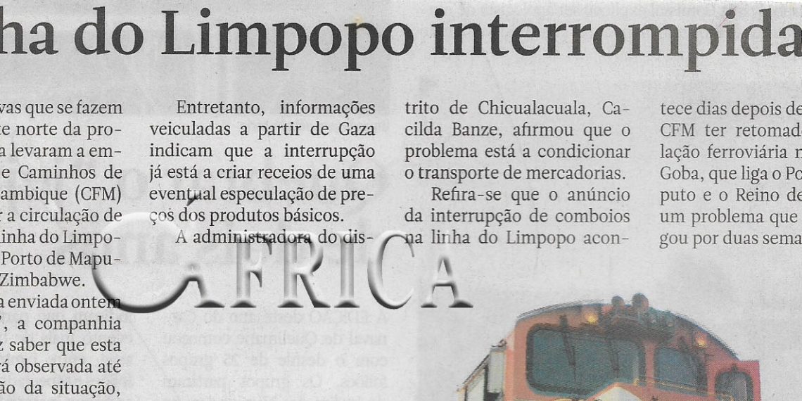 Linha do Limpopo interrompida – 01 de Março de 2023
