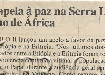 Papa apela à paz na Serra Leoa e Corno de áfrica – 18 de Maio de 2000
