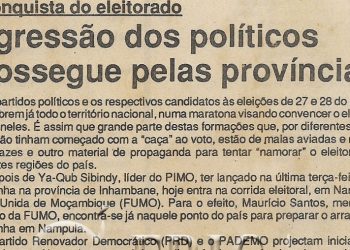 Digressão dos políticos prossegue pelas províncias – 06 de Outubro de 1994