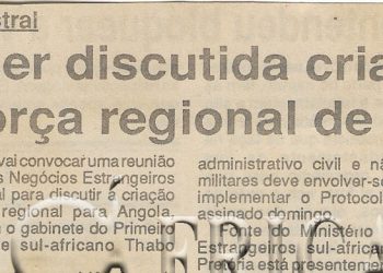 Vai ser discutida a criação de força regional de paz – 22 de Novembro de 1994