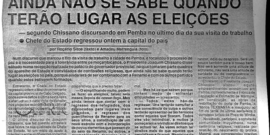 Ainda não se sabe quando terão lugar as eleições – 18 de Novembro de 1991