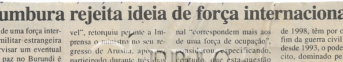 Bujumbura rejeita ideia de força internacional – 29 de Abril de 2000