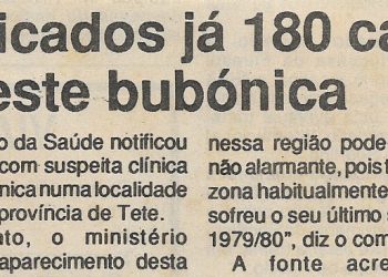 Notificados 180 casos de peste bubónica – 08 de Outubro de 1994  