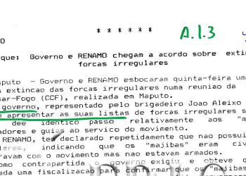 Moçambique: Governo e RENAMO chegam a acordo sobre extinção de forças irregulares – 05 de Novembro de 1993