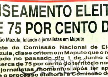 Recenseamento eleitoral cobre 75 por cento do país – 03 de Junho de 1994
