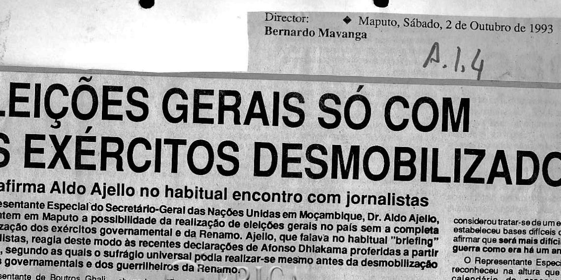 Eleições Gerais só com os exércitos desmobilizados – 02 de Outubro de 1993
